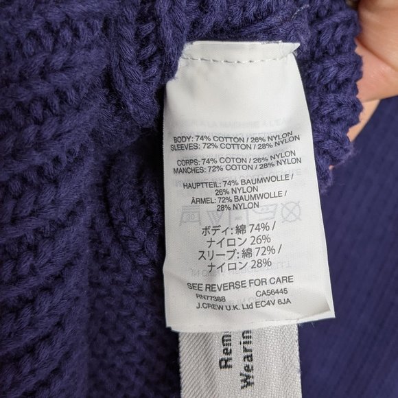J CREW • Navy Blue Ribbed Tie Crewneck Sweater S - Picture 8 of 8